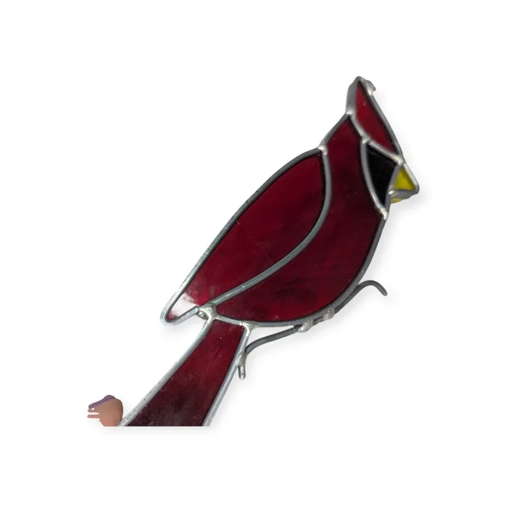 Vintage Stained Glass Cardinal 7.5